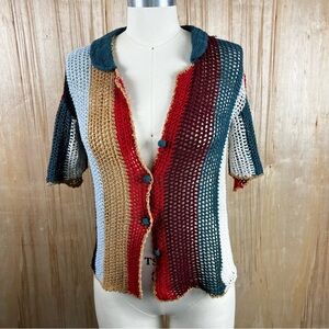 Auga Bendita Striped Button Blouse